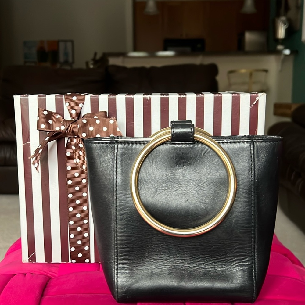 Henri Bendel Black Mini Bag with Gold Accent - Picture 5 of 15